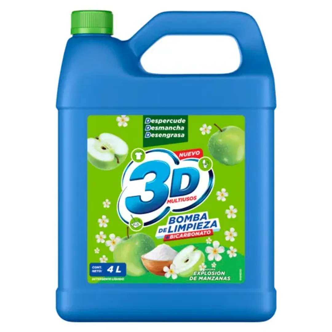 DETERGENTE LIQUIDO MULTIUSOS 3D X 4 LITROS
