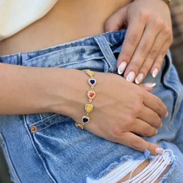 Imagen del producto Pulsera corazones Colombia 