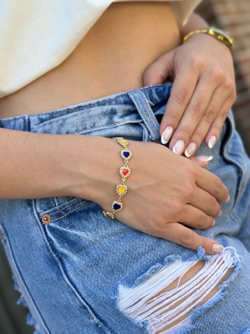 Pulsera corazones Colombia 