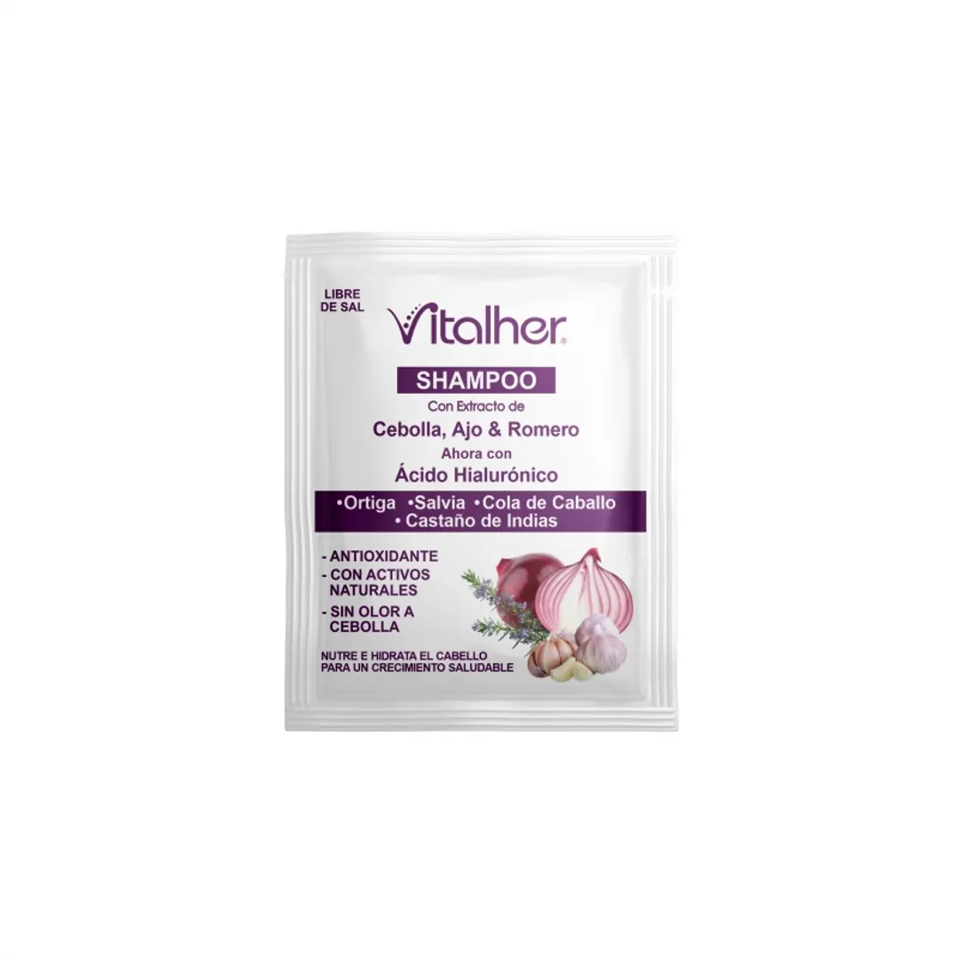 VITALHER SHAMPOO CEBOLLA AJO Y ROMERO SACHET 30ML