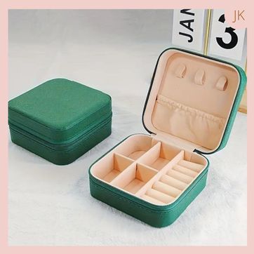 Imagen del producto Joyero Pu Cuero Cuadrado Verde Oscuro