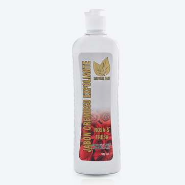 Imagen del producto JABON CREMOSO EXFOLIANTE ROSA Y FRESA X 500ML