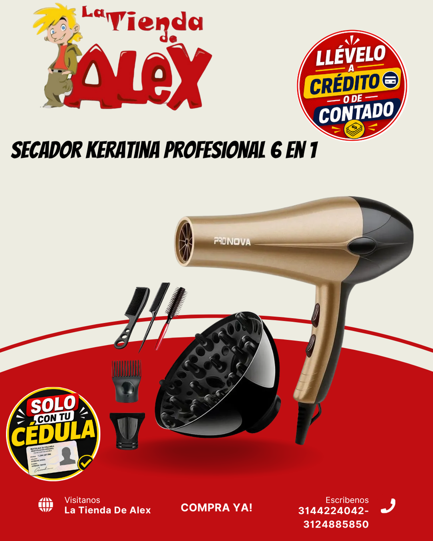 Secador Keratina Profesional 6 en 1