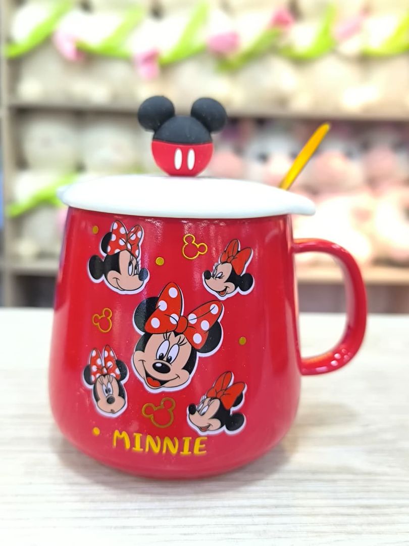 MUG MICKEY ROJO TAPA CERÁMICA