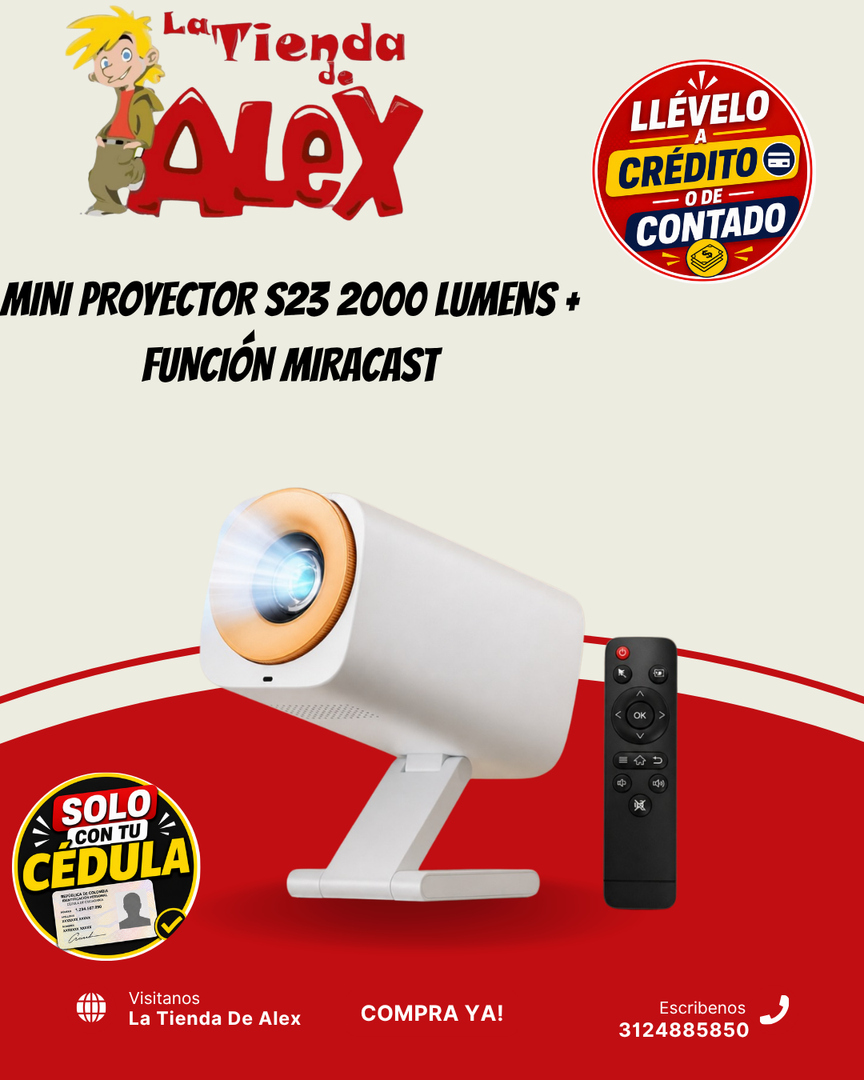 MINI PROYECTOR S23 2000 LUMENS + FUNCIÓN MIRACAST
