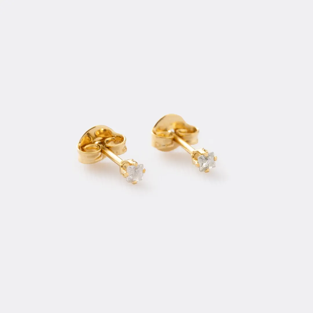 Topos Mini Circon Cuadrado CRISTAL