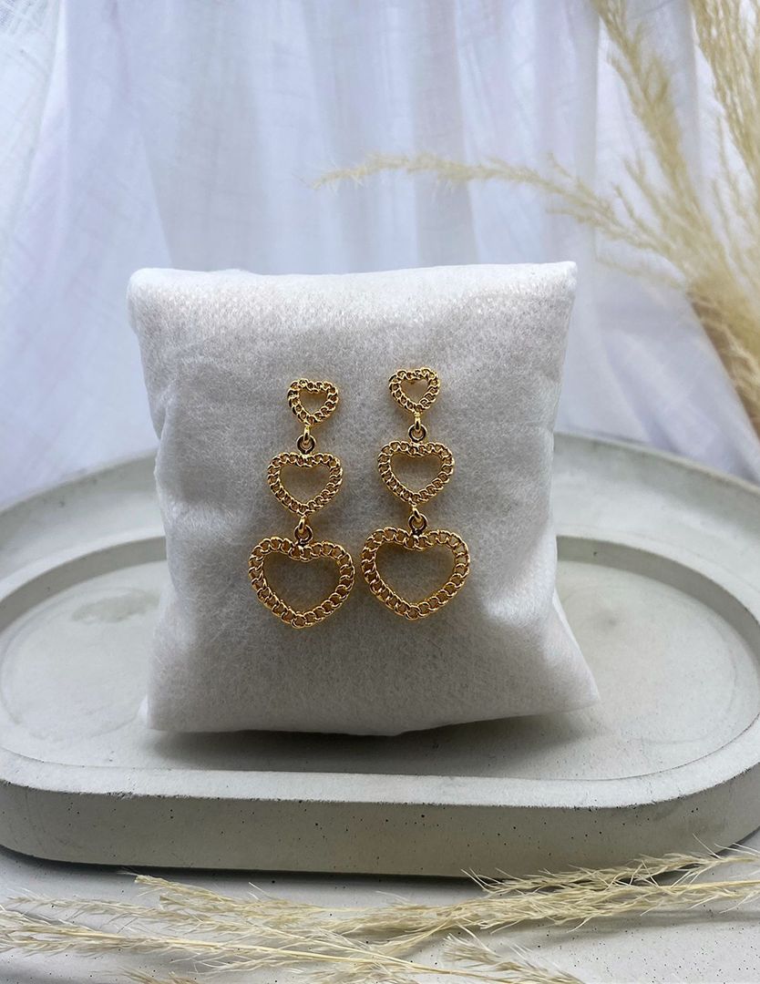 Topo largo, corazones, oro rosa, covergold 