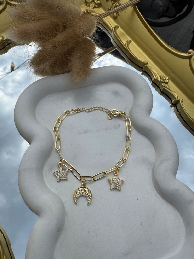 Pulseras en rodio con charms 
