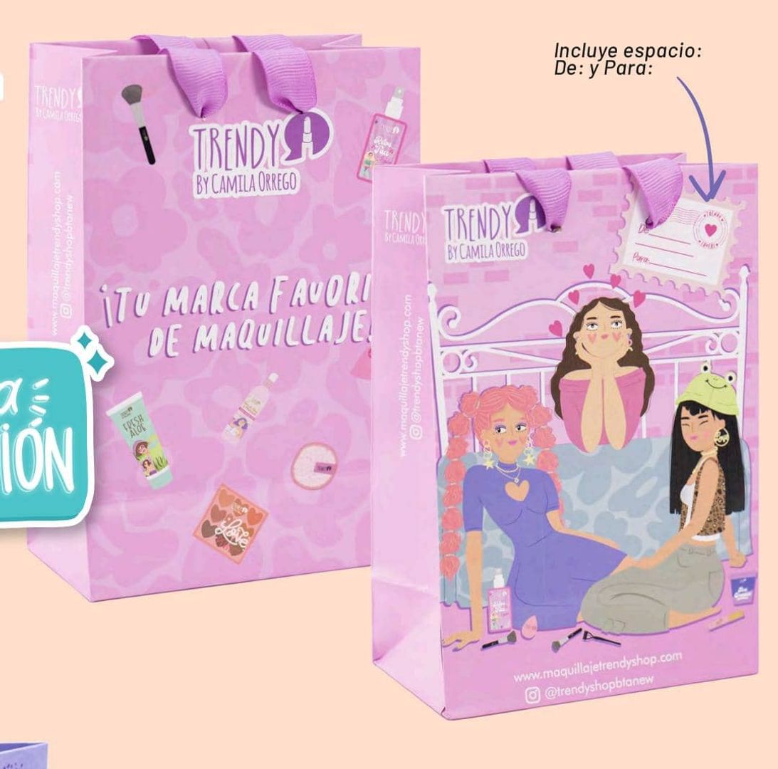 Bolsa Papel Morada Pequeña Trendy Ref