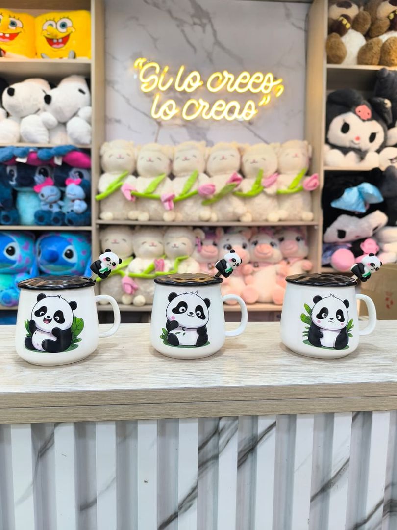 MUG TAPA CERÁMICA PANDA