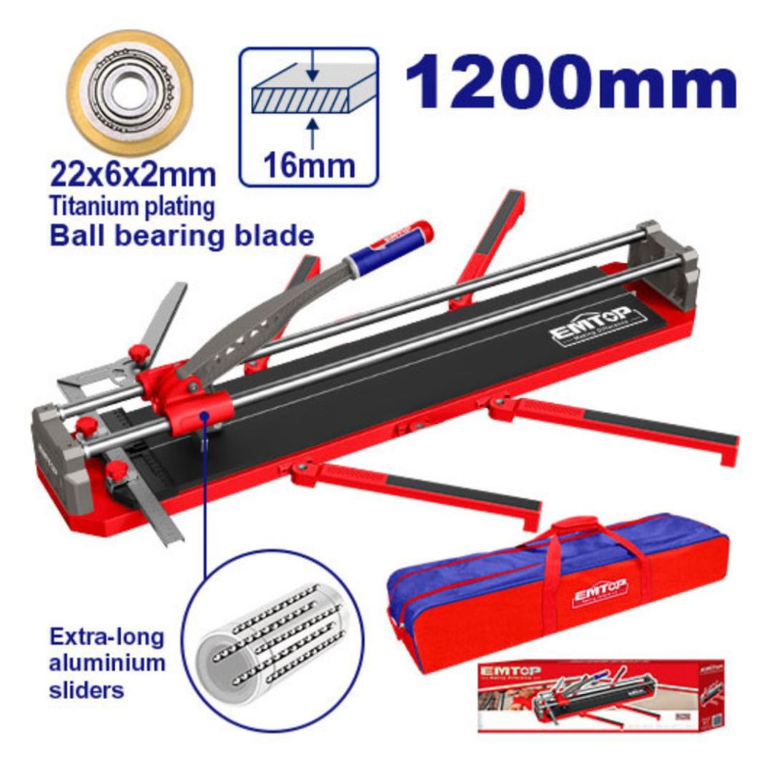 EMTOP CORTA BALDOSA 1200MM PORCELANATOCON RODAMIENTO INCLUYE MALETIN SUPER EMTOP