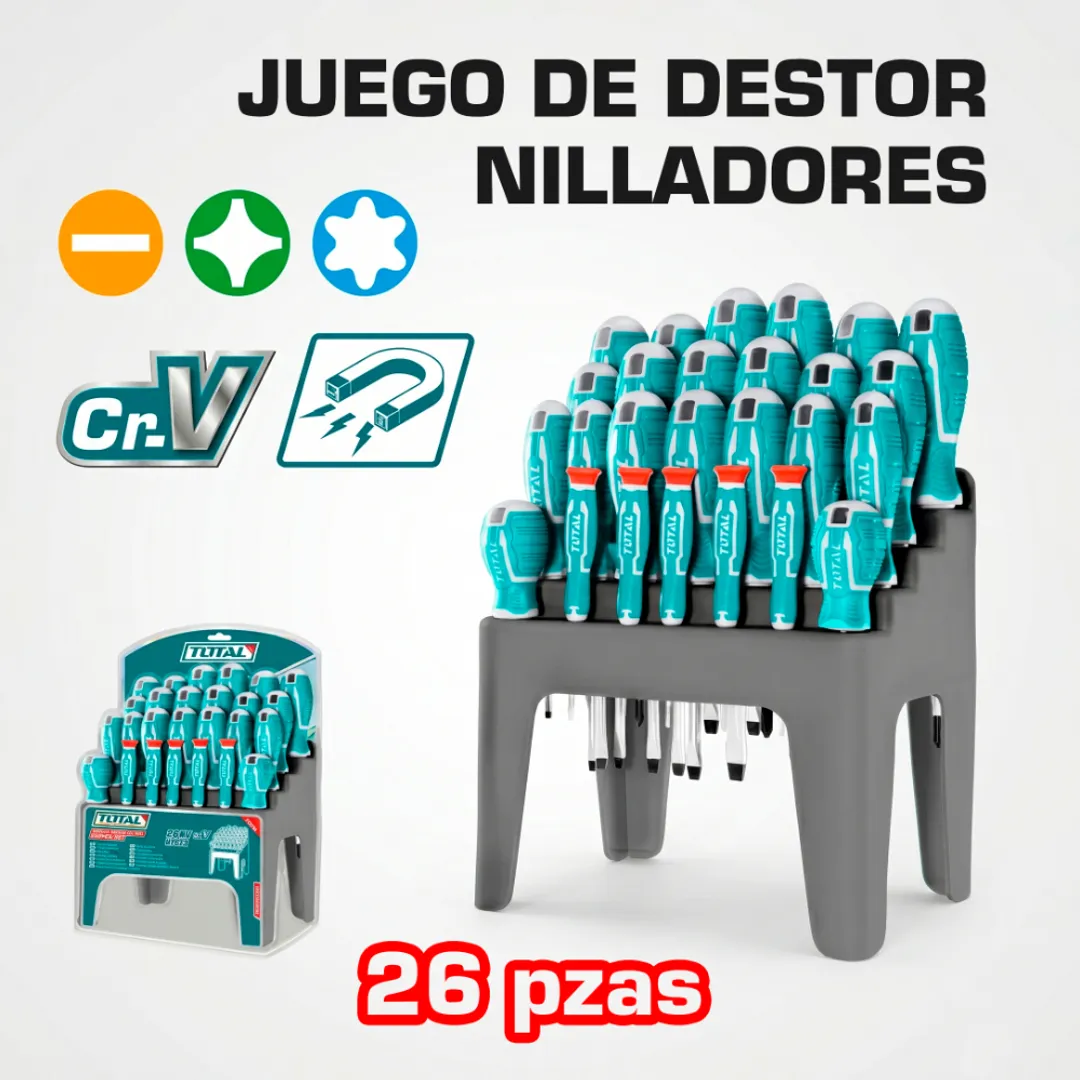 JUEGO DE DESTORNILLADORES DE 26 PIEZAS