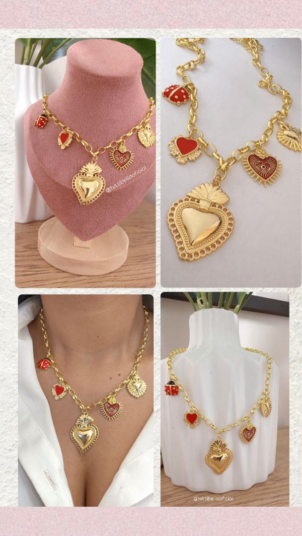 COLLAR CORAZON ROJO