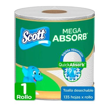 Imagen del producto Q.TOALLA COCINA SCOTT DESECHABLE MEGA ABSORB X ROLLO X 135 HJ