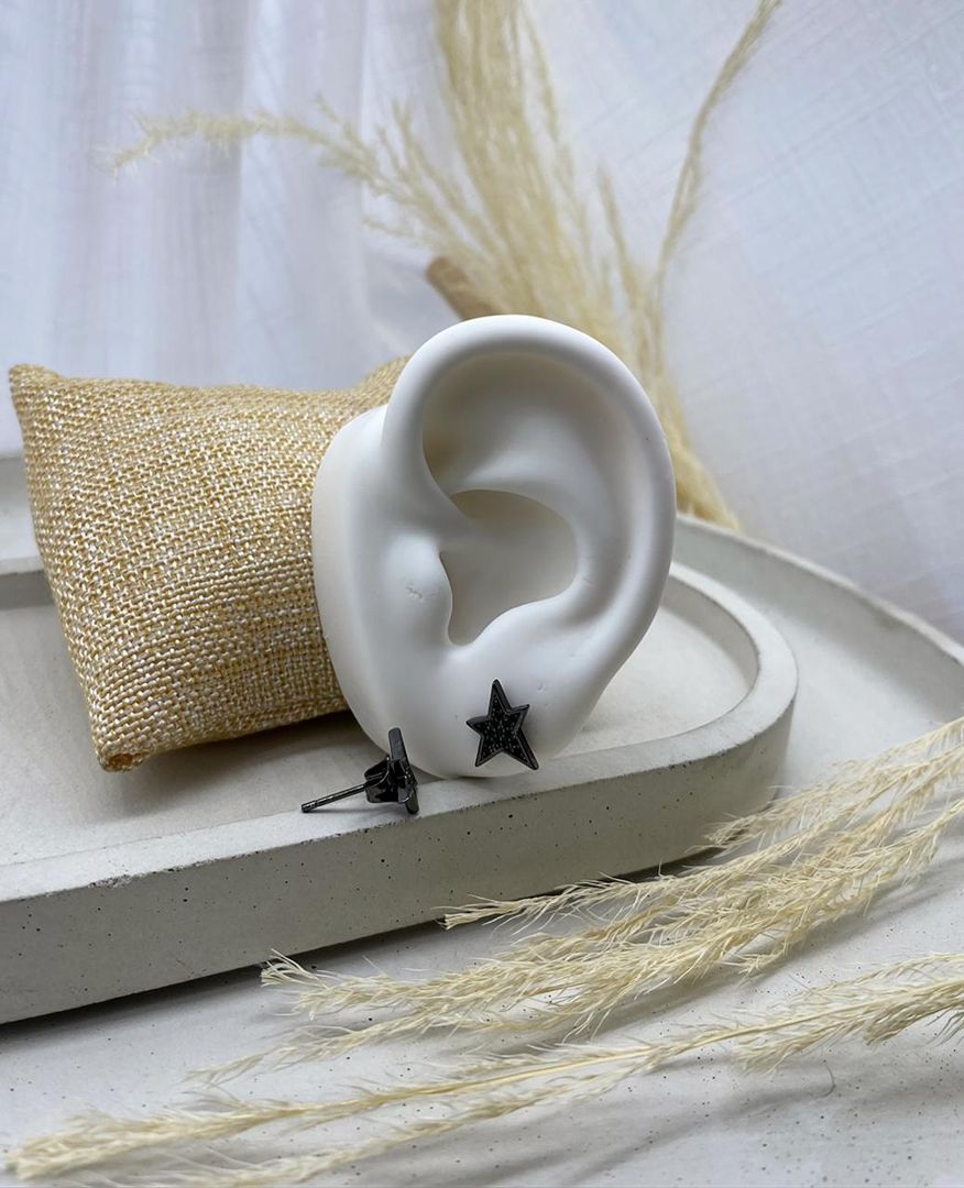 Topo estrella, negro, covergold 