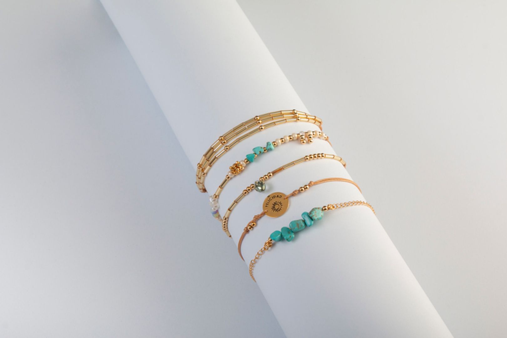 Juego de pulseras Piedras Naturales: Turquesa