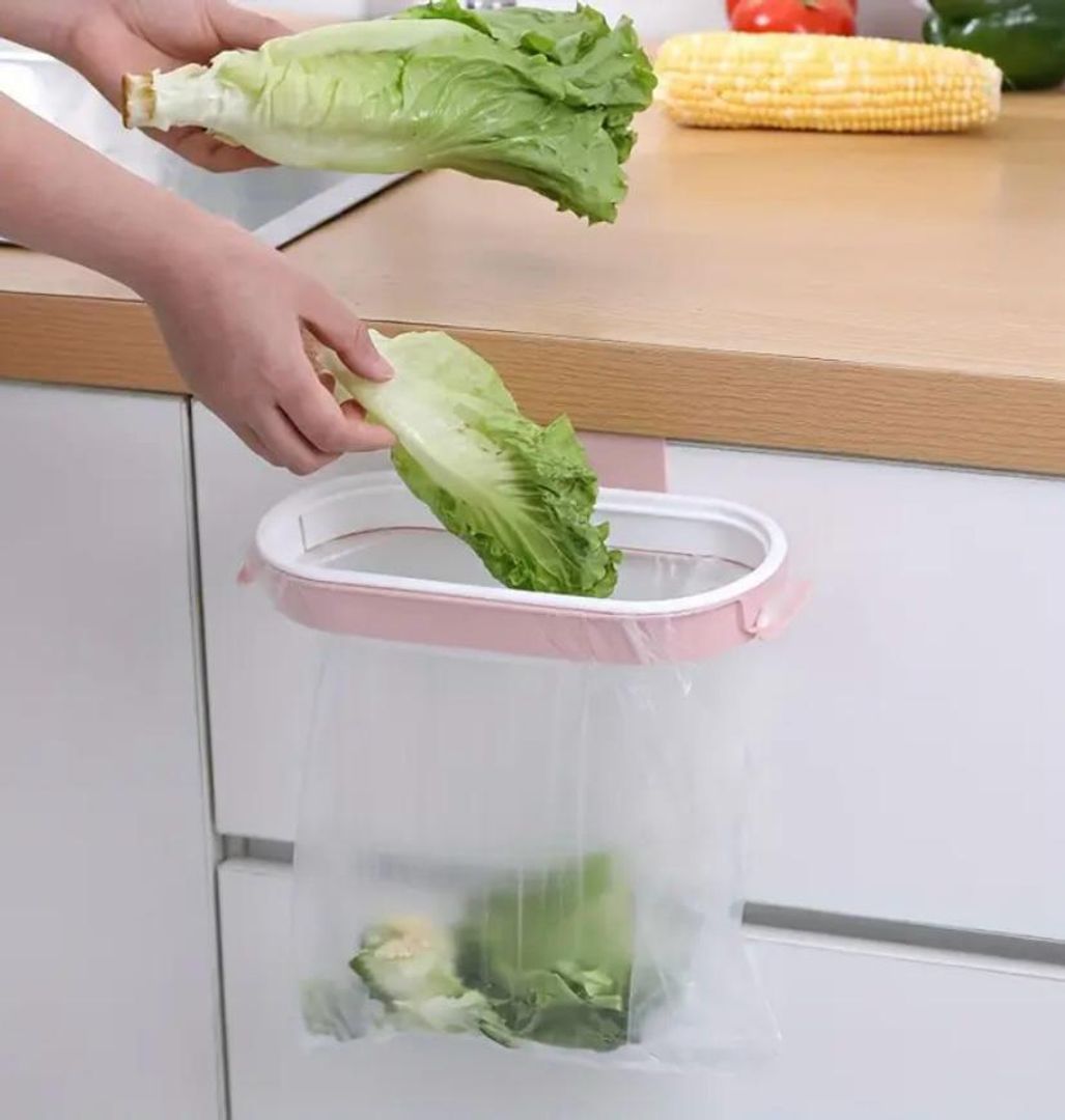 Soporte con tapa para bolsa de basura