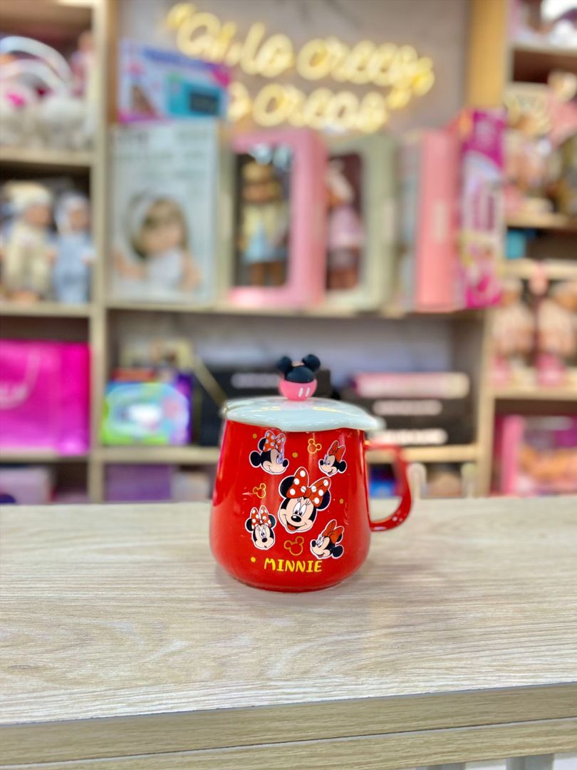 TAZA MICKYE MOUSE CON TAPA FIGURA 