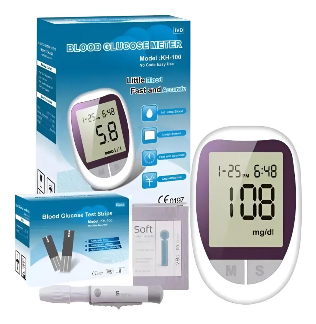 GLUCOMETRO MEDIDOR SANGRE DIGITAL X50 LANCETAS Y TIRILLAS 