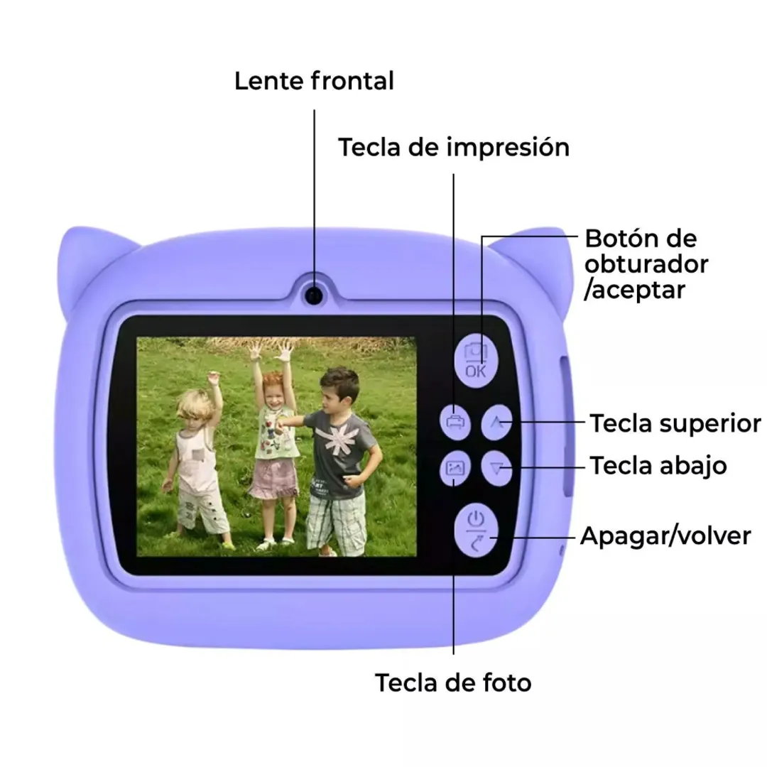 CAMARA DIGITAL INSTANTANEA MINI IMPRESORA TERMICA INFANTIL
