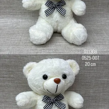 Imagen del producto OSO BLANCO CON CORBATA DE CUADROS 20 CM