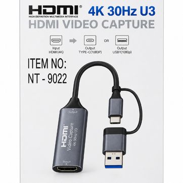 Imagen del producto Capturadora de Video HDMI 4K NT-9022 USB 3.0 y USB-C