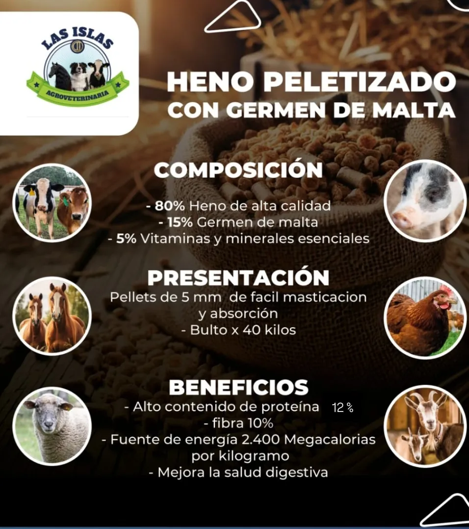 HENO PELETIZADO CON GERMEN DE MALTA PARA GANADO DE CEBA