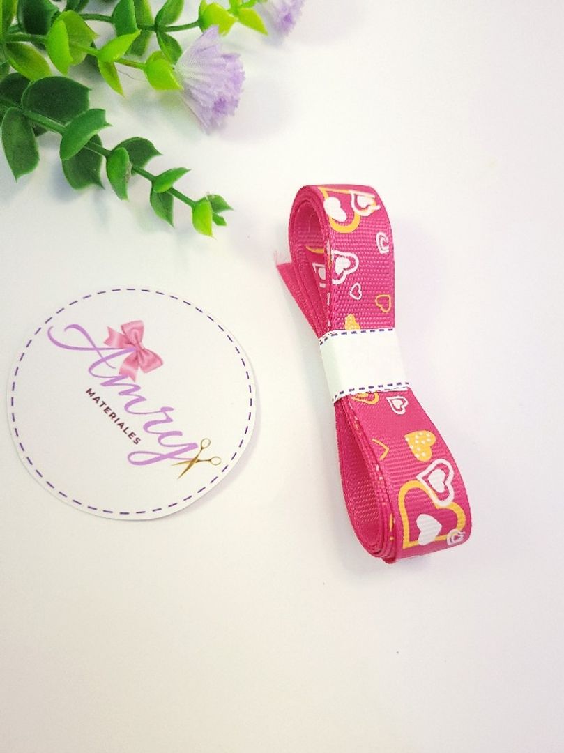 Estam. 1.5cm Faya Estampada Fucsia 