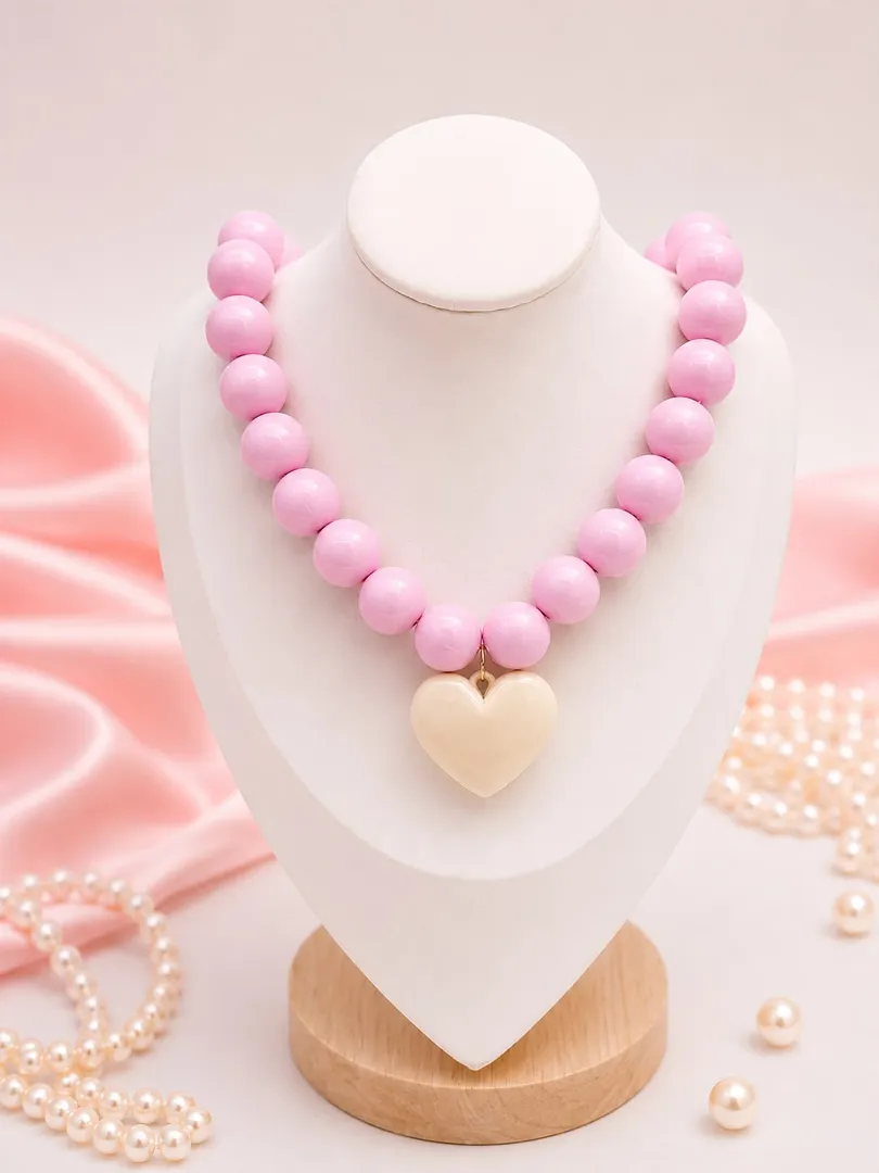Collar Chicle # 16 Rosado / beige 