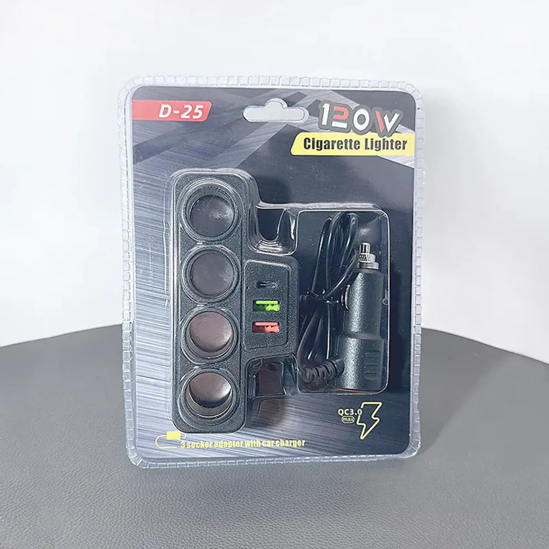 CIGARRERA CARGADOR PUERTOS USB-C CARRO ADAPTADOR ENCENDEDOR