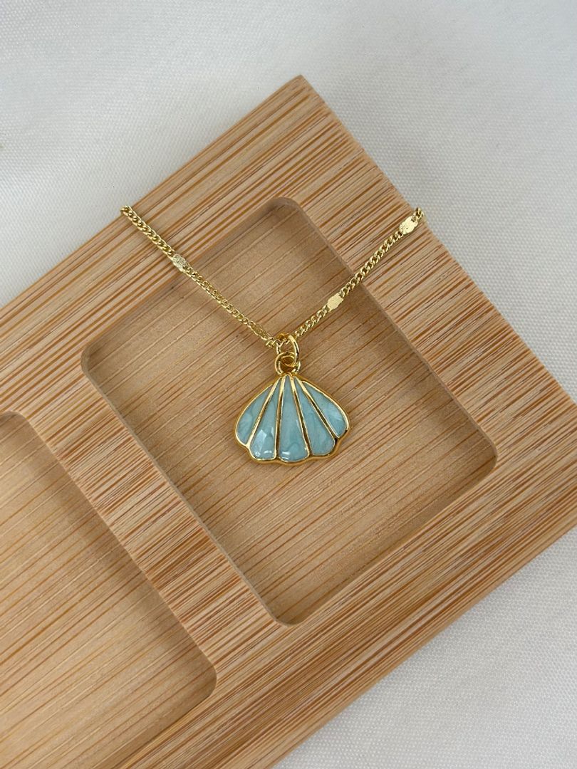 Cadena concha azul 