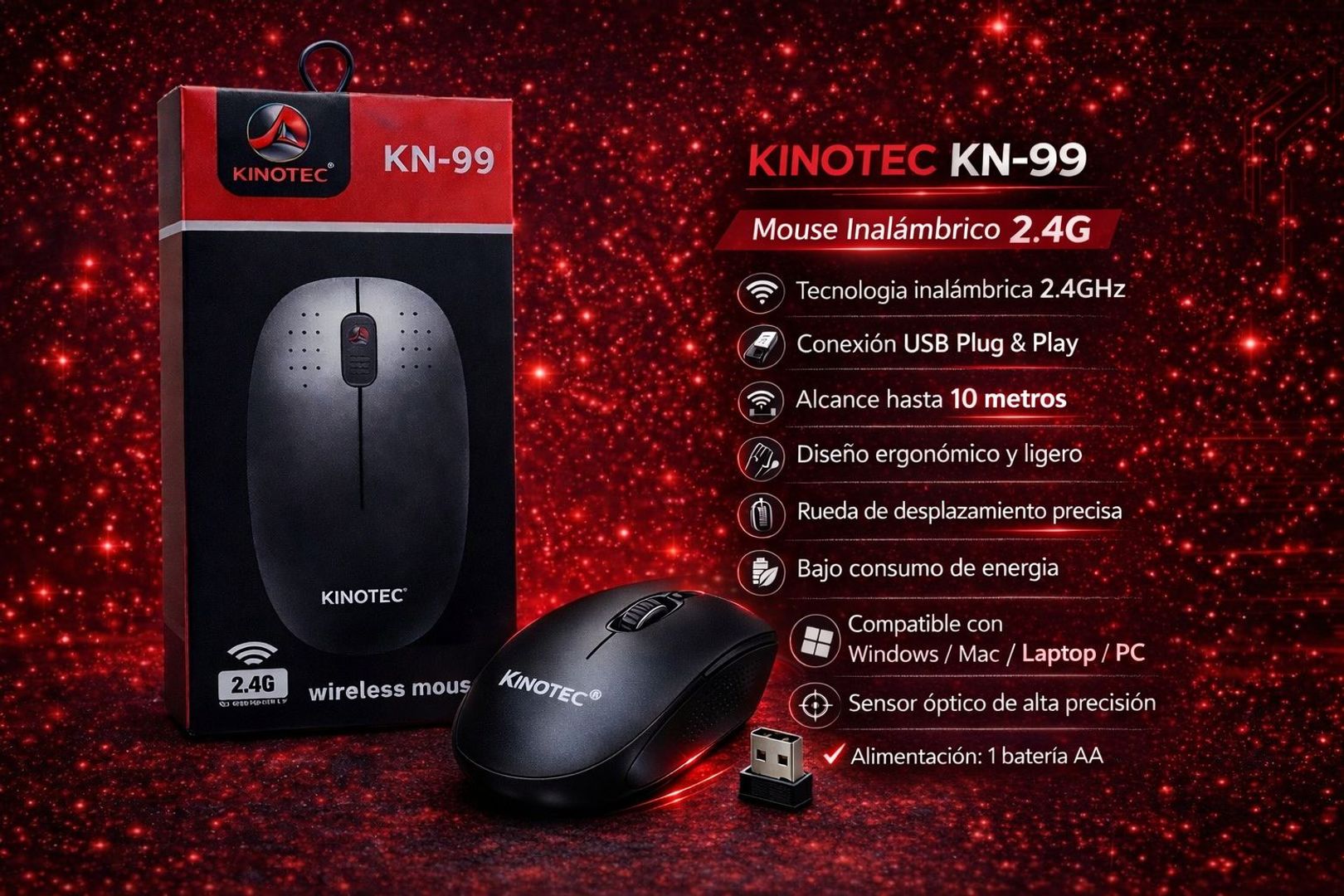 Mouse Inalámbrico Kinotec KN-99