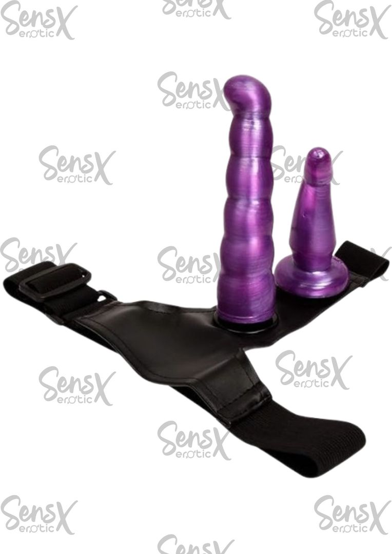 Sex Products Tiny Bullet Vibrador correa en arnés doble Strapon pantalones