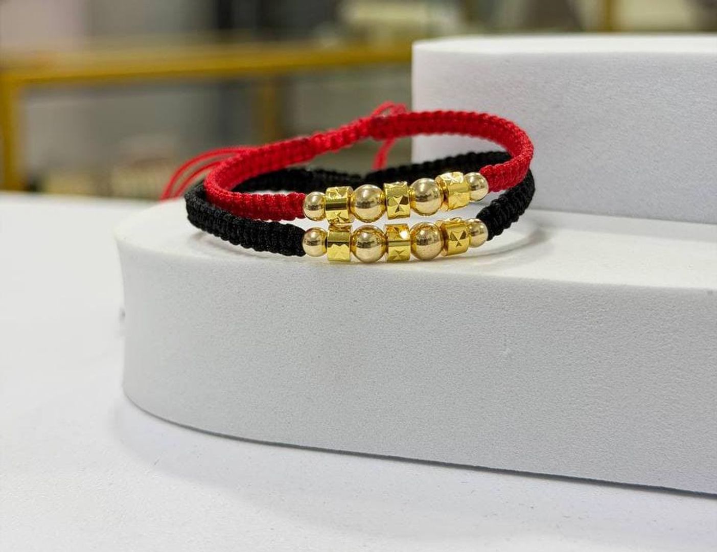 Par pulseras tehida balin 4mm y 5mm lis con rondel liso