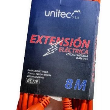 Extensión eléctrica encauchetada 8mts Unitec - imagen 2