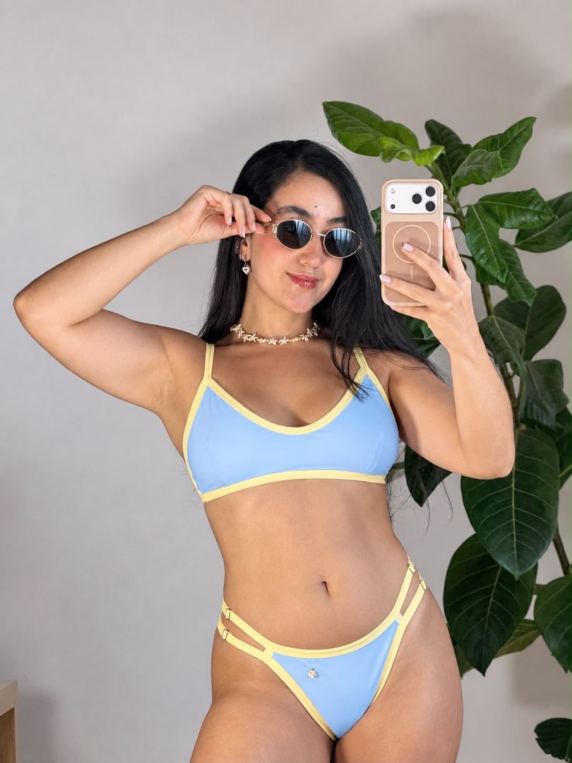 VESTIDO DE BAÑO BICOLOR 
