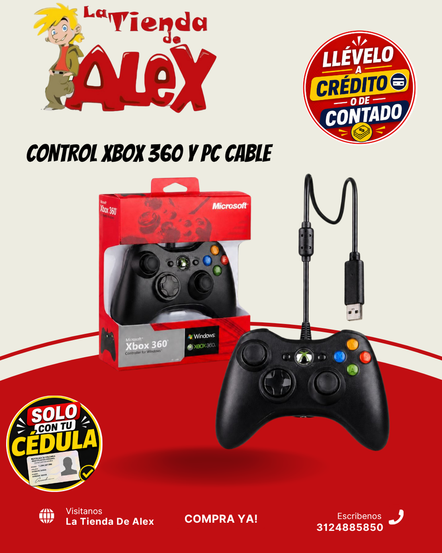 CONTROL XBOX 360 Y PC CABLE