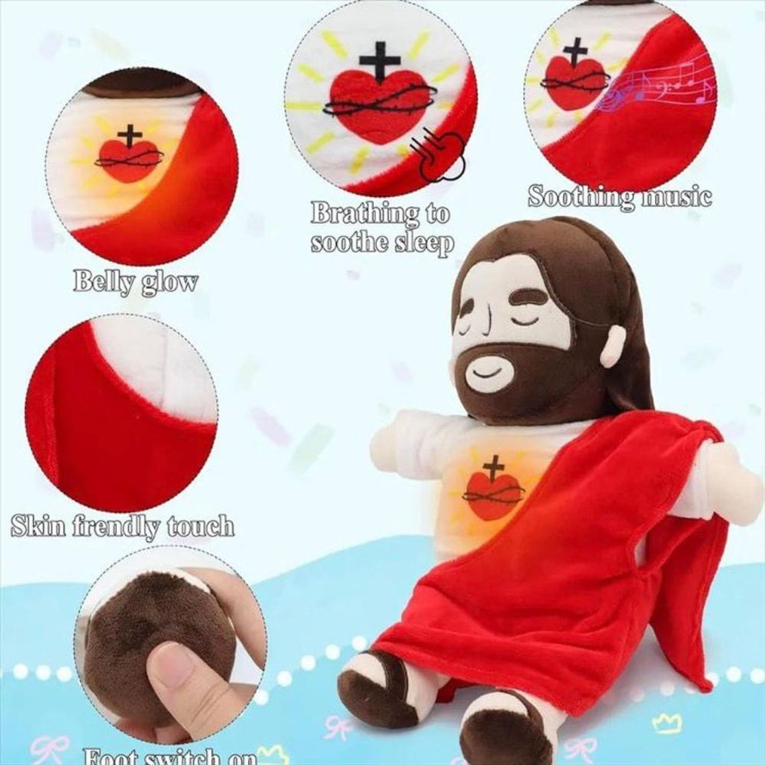 Peluche de Virgen María Y Jesús con respiración