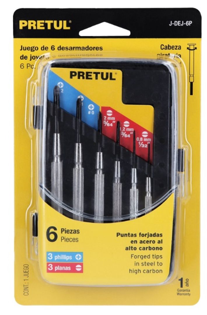 Kit de 6 destornilladores Precisión Pretul