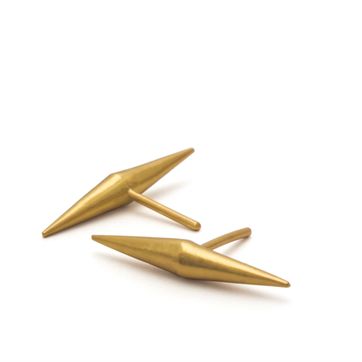 GOLD CENTERED DOUBLE CONE STUDS - imagen 1