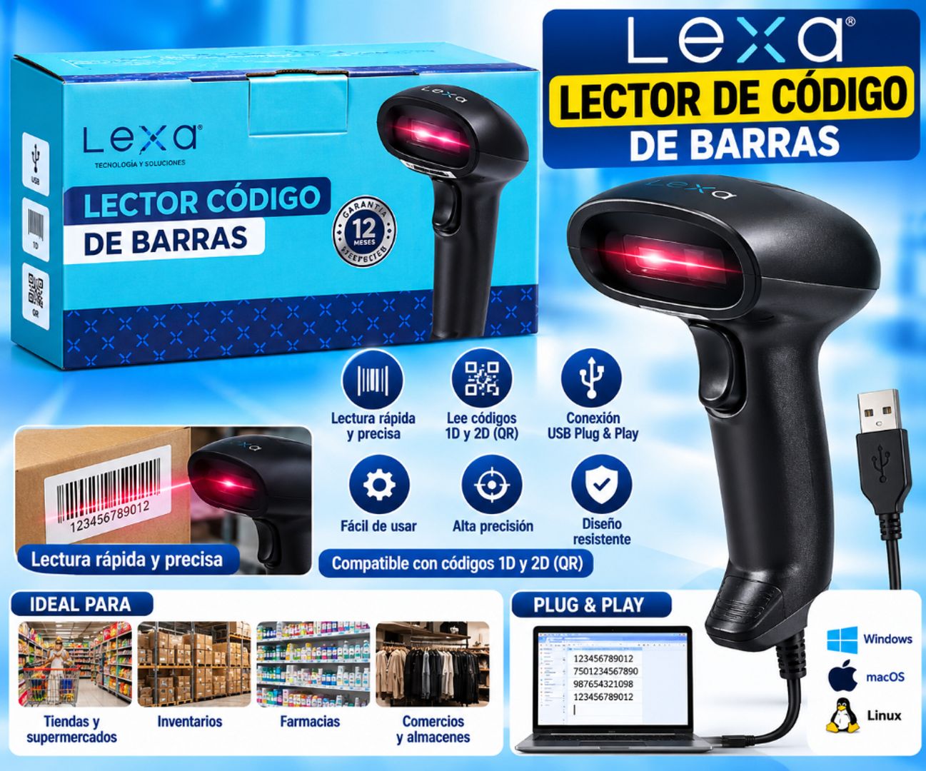 Lector de códigos de barras Lexa
