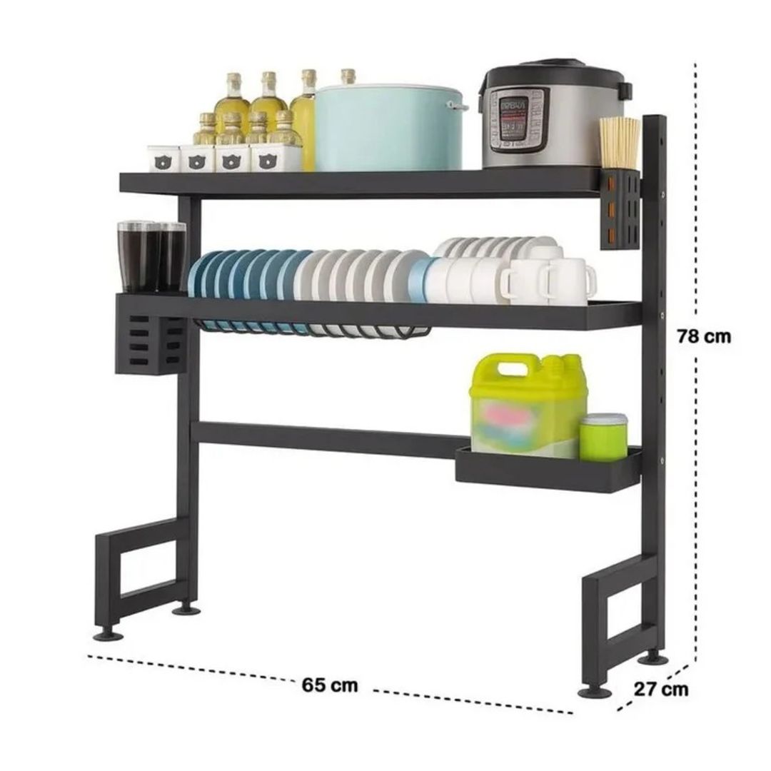 Seca Platos Acero Inoxidable 2 Pisos - 65 cm
