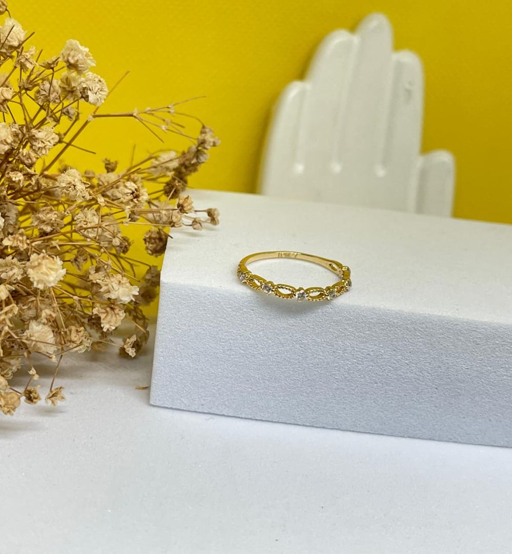 Anillo promesa ovalos circon cristal