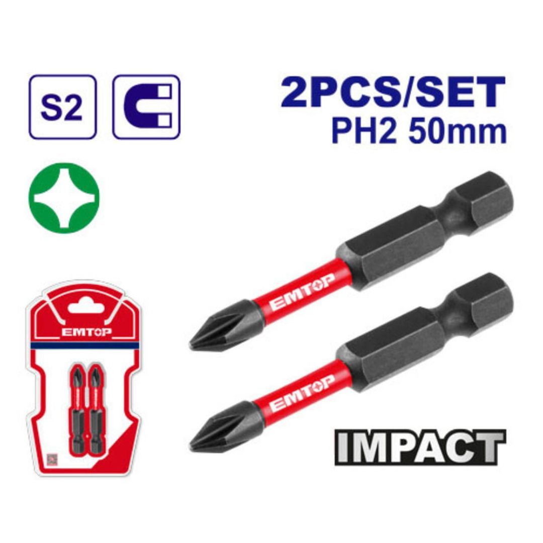 EMTOP PUNTA ESTRIA PH2 IMPACTO 50MM x 2PCS SUPER EMTOP