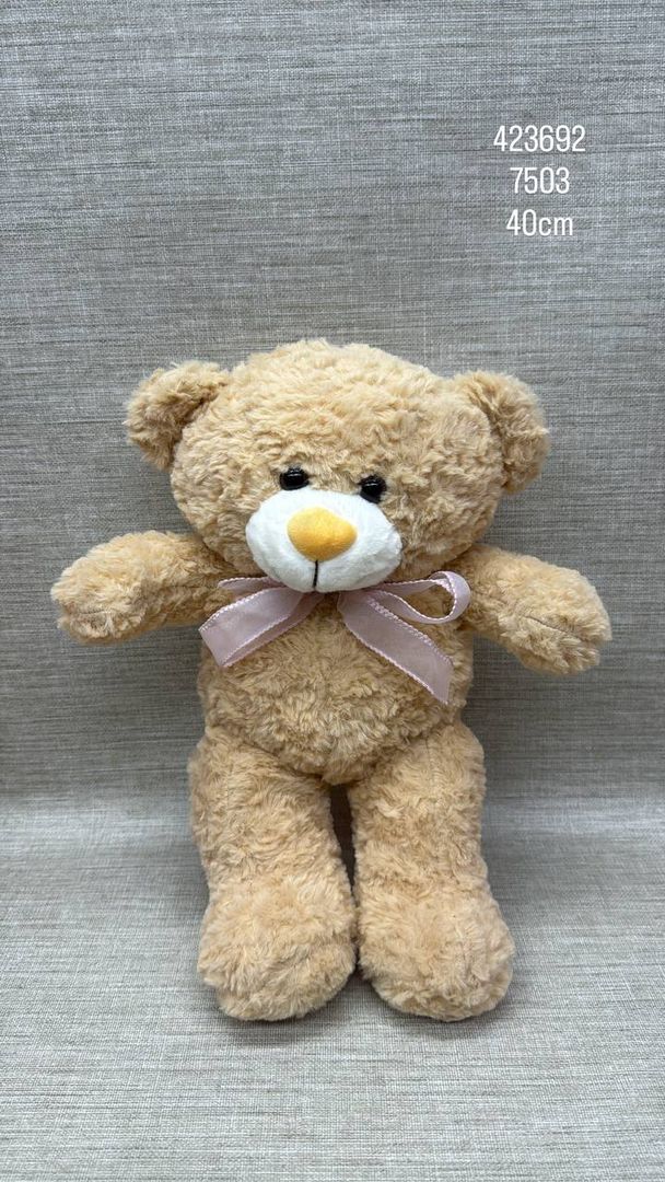 OSO BEIGE CHURCO CON CINTA 40 CM