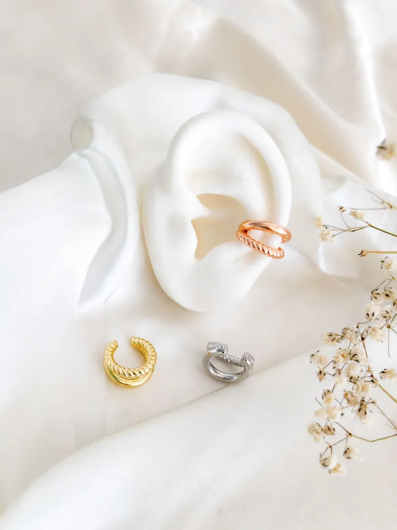 EARCUFF ENTORCHADO Y LISO - ITIEL