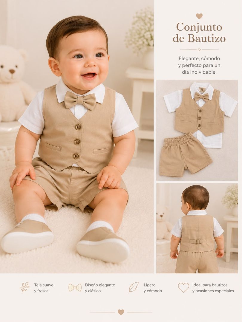 conjunto bautizo corto bebito