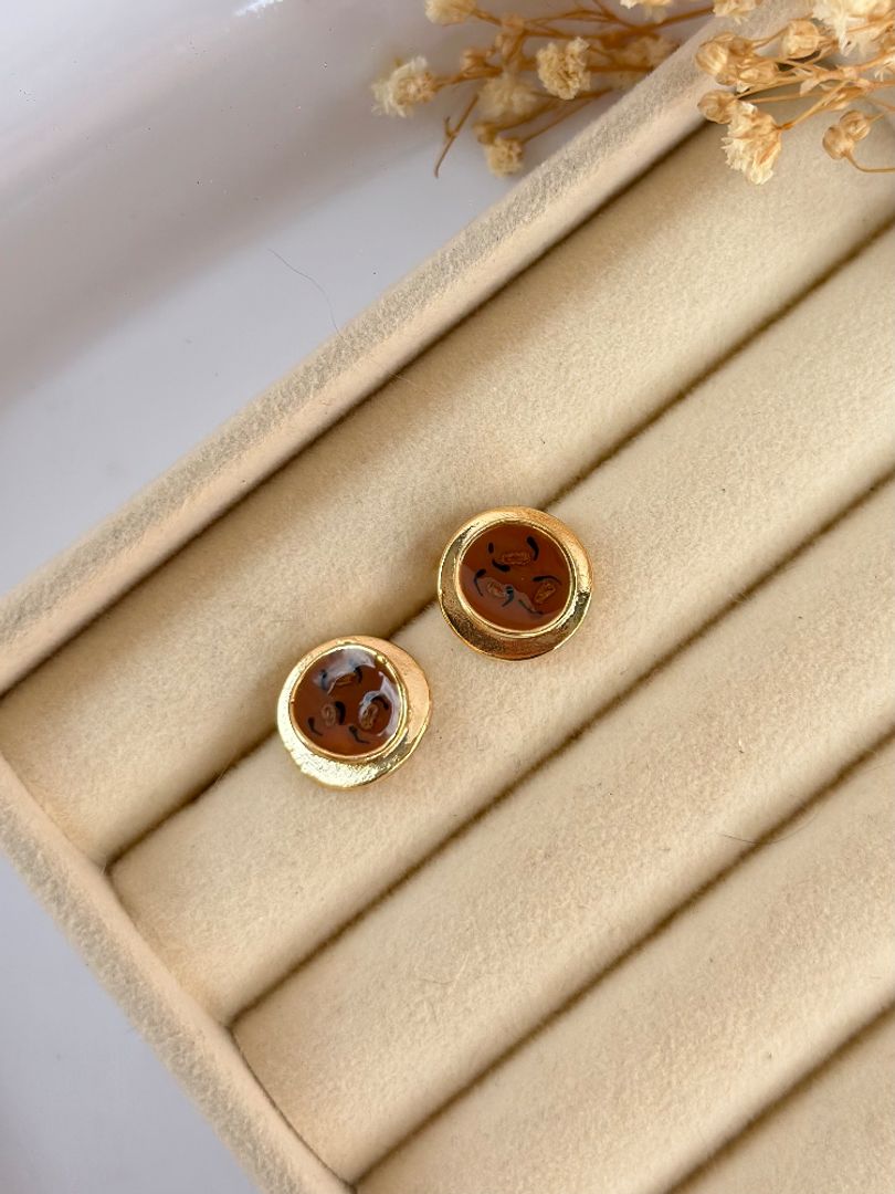 Arete círculo animal print 