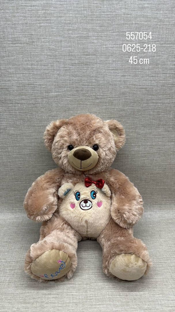 OSO BORDADO CON MOÑO 45 CM