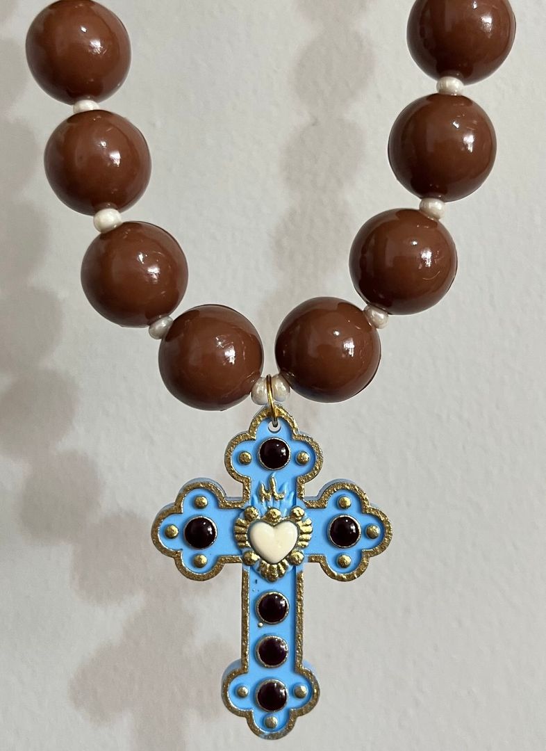 Collar cruz azul 